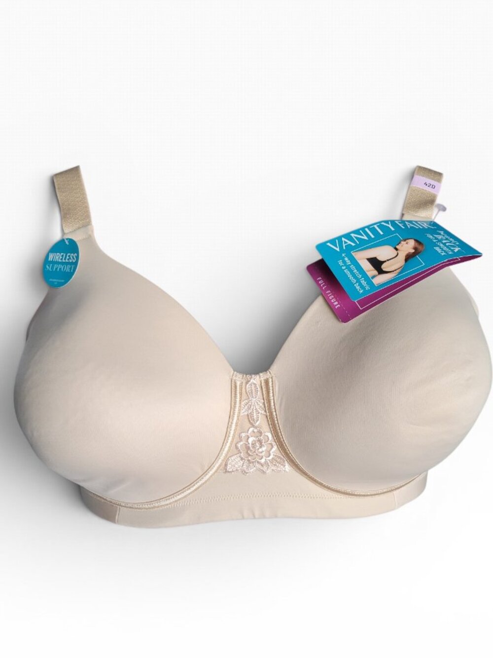 Vanity Fair Beauty Back Full Figure Wireless Support Bra NWT (Size 42D)